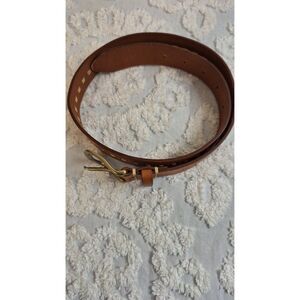AMANDA SMITH BROWN EMBROIDERED STITCHED GENUINE LEATHER WESTERN BELT WOMEN SMALL